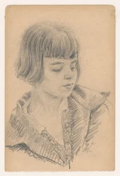 Studio di ritratto di una giovane ragazza